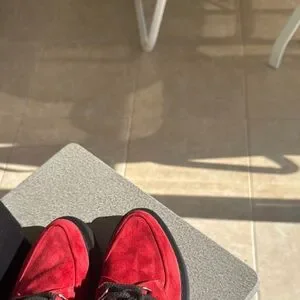 Saint Laurent | Shoes | Saint Laurent Mens Vibrant Red Suede  display picture 3